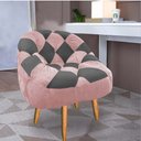 Ver imagem 1 de Poltrona Paloma Escritório Sala Pé Palito Suede Rosa Bebê e Suede Grafite - Dominic Decor