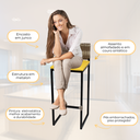 Ver imagem 4 de Banqueta Quadrada Junco Cappuccino para Balcão Ilha Cozinha Área Gourmet Bancada Piscina Bar