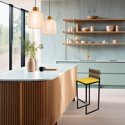 Banqueta Quadrada Junco Cappuccino para Balcão Ilha Cozinha Área Gourmet Bancada Piscina Bar - 6