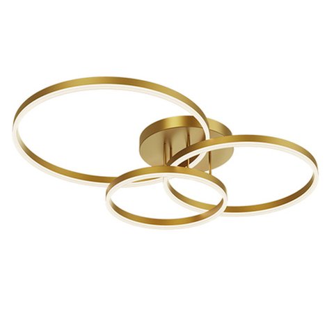 Lustre Luminaria Aneis Infinito 3 em 1 Perfil Led Arco Orbital Decorativo Moderno Luxo Quarto Sala I