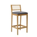 Ver imagem 5 de Banqueta Cozinha Média Madeira Castanho Kit 3 Encosto Palhinha Austria I03 - D'Rossi