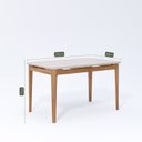 Ver imagem 3 de Mesa Baobá 130x80cm com Vidro Temperado Off White e Madeira Tauari