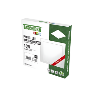 Painel Led 18w Embutir Taschibra Quadrado 22cm Branco Lys 6500k
