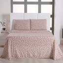 Ver imagem 3 de Jogo de Cama Lençol Queen Poá 100% Algodão Bege Estampado Bolinha Toque Macio 4 Peças