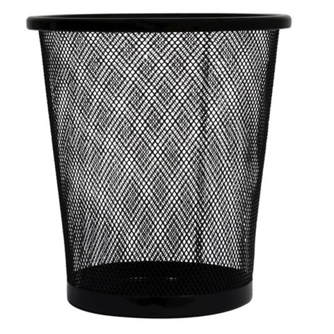 Cesto P/ Lixo Escritorio 5L Lixeira Telada Preta 21X23CM