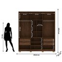 Ver imagem 5 de Guarda-roupa Noronha com Maleiro Interno 6 Portas 4 Gavetas Imbuia/fendi 100% Mdf - Vila Rica