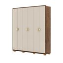 Ver imagem 2 de Guarda-roupa Noronha com Maleiro Interno 6 Portas 4 Gavetas Imbuia/fendi 100% Mdf - Vila Rica
