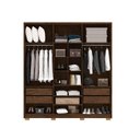 Ver imagem 4 de Guarda-roupa Noronha com Maleiro Interno 6 Portas 4 Gavetas Imbuia/fendi 100% Mdf - Vila Rica