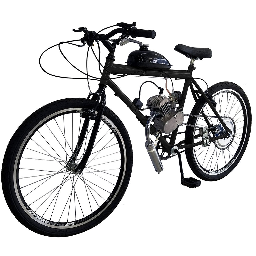 Bicicleta Motorizada 80cc 2 tempos com quadro de Aço Hi-Ten