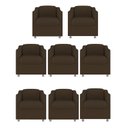 Ver imagem 1 de Kit 8 Poltronas Decorativa Tilla Matérial Sintético Marrom - Twdecora