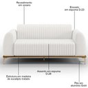 Ver imagem 5 de Sofá 180cm 3 Lugares Base Gold Molino D06 Pu C-12 Branco