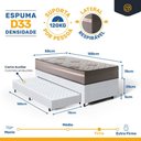 Ver imagem 6 de Cama Box com Colchão de Espuma D33 Millenium One Face + Auxiliar de Espuma Unique Solteiro 88cm