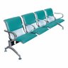 Cadeira Longarina 4 Lugares Estofado Colors C. Braço Central - Aqua - 1