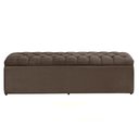 Ver imagem 1 de Calçadeira Recamier com Baú Sapateira Dubai 1,20m Viúva Solteirão Quarto Suede Marrom - Aurora