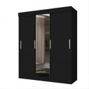 Ver imagem 2 de Guarda-Roupa 3 Portas com Espelho Saint Germain Preto