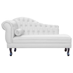 Divã Moderno Larissa Lado Direito Corino Branco - 1
