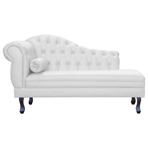 Divã Moderno Larissa Lado Direito Corino Branco