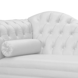 Divã Moderno Larissa Lado Direito Corino Branco - 2