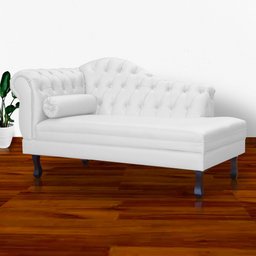 Divã Moderno Larissa Lado Direito Corino Branco - 5