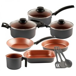 Conjunto de Panelas 10 Peças Tramontina Turim com Revestimento Antiaderente Starflon T1 Tampas de Vi - 1