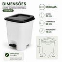 Ver imagem 6 de Lixeira com Pedal Duo Color 13L Plástico Quadrada Branca Tampa Preta Yeet