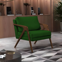 Ver imagem 3 de Kit 2 Poltronas Sala de Estar Madeira Maciça Mel Monique Assento Veludo Verde