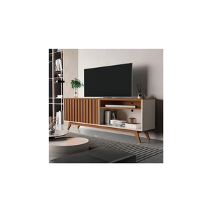 Rack Buriti Ripado 1.6 Giga Móveis - Cores Variadas:off/freijó