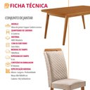 Ver imagem 7 de Mesa de Jantar Copper 180cm Tampo MDF Canto Copo Laminado e 6 Cadeiras Lorena