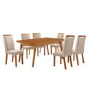 Ver imagem 2 de Mesa de Jantar Copper 180cm Tampo MDF Canto Copo Laminado e 6 Cadeiras Lorena