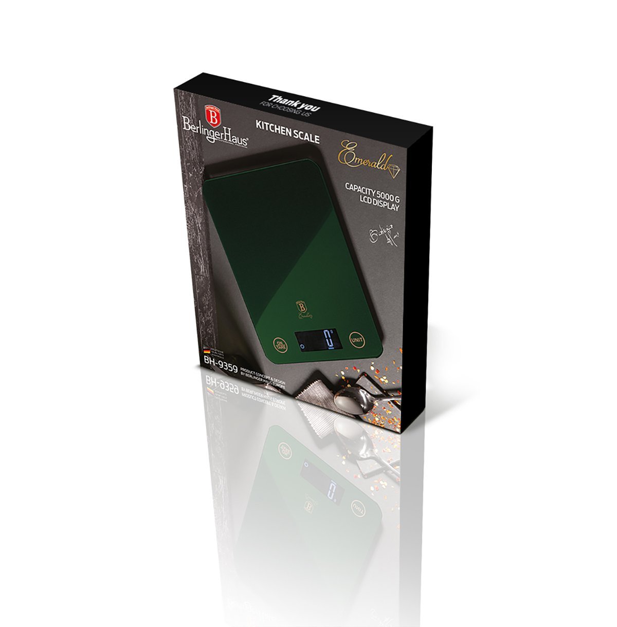 Balança Digital Cozinha 5kg a Pilha Emerald Berlinger Haus - 4