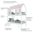 Ver imagem 5 de Beliche Casinha Bela Kit Escada/escorregador - Madeira Maciça Branco/rosa/verde | Housin