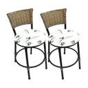 Ver imagem 2 de Kit 2 Banquetas Baixa de Cozinha Encosto Junco