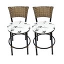 Ver imagem 1 de Kit 2 Banquetas Baixa de Cozinha Encosto Junco