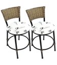 Ver imagem 2 de Kit 2 Banquetas Baixa de Cozinha Encosto Junco