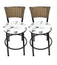 Ver imagem 1 de Kit 2 Banquetas Baixa de Cozinha Encosto Junco