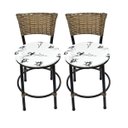 Ver imagem 1 de Kit 2 Banquetas Baixa de Cozinha Encosto Junco