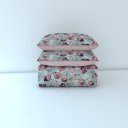 Ver imagem 2 de Cobre Leito Queen 3 Peças Malha 100% Algodão Folhas Rosado