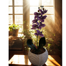 Elegante Vaso de Cerâmica com Arranjo de Orquídea Artificial - 55cm - Decoração Sofisticada - 1