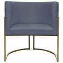 Ver mais imagens de Kit 2 Poltronas Decorativa Recepção Luna Suede Cores Base de Ferro Champagne Cinza Suede