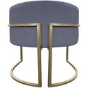 Ver imagem 4 de Kit 2 Poltronas Decorativa Recepção Luna Suede Cores Base de Ferro Champagne Cinza Suede