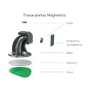 Ver imagem 2 de Prendedor de porta magnético adesivo para porta pivotante - Preto