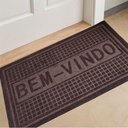 Ver imagem 3 de Capacho Emborrachado Aveludado Entrada Porta Loja Apartamento Tapete Antiderrapante Bem Vindo Marrom