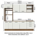Ver imagem 4 de Armário de Cozinha Completa 250cm Rustic/Branco Agata Madesa 01