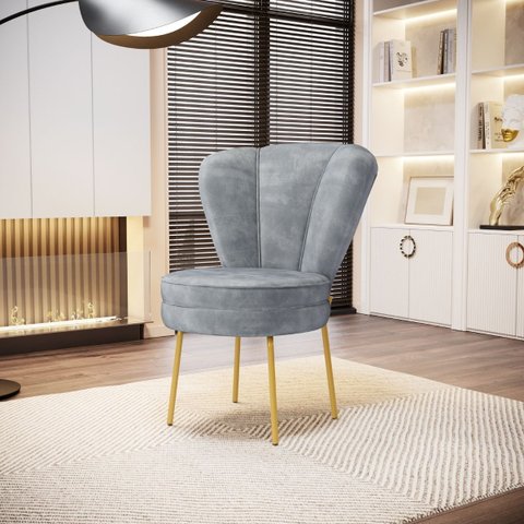 Cadeira para Recepção Moderna Sala de Espera Ergonômica Tecido Veludo Confortável Pés de Ferro