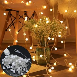 Cordão Led Fio Luz 8 Funções 100 Bolinhas Branco Quente 127v - 3