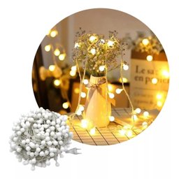 Cordão Led Fio Luz 8 Funções 100 Bolinhas Branco Quente 127v - 1