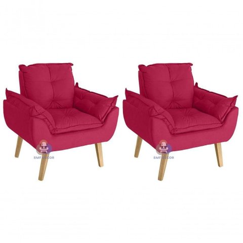 Kit 02 Poltrona Opala Vermelho
