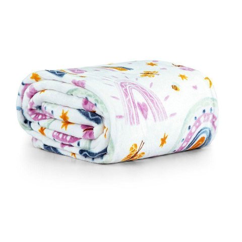 Manta Estampada Infantil Tutti Kids Solteiro 01 Peça 100% Poliéster - Rainbow