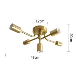 Lustre Sputnik Assimetrico Luminaria 5 Lampadas E27 Iluminaçao Casa Quarto Sala Recepçao Luxo Decora - 9