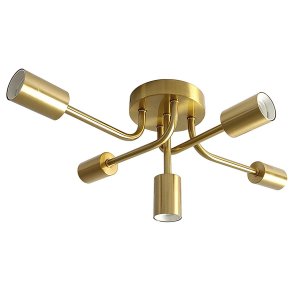 Lustre Sputnik Assimetrico Luminaria 5 Lampadas E27 Iluminaçao Casa Quarto Sala Recepçao Luxo Decora